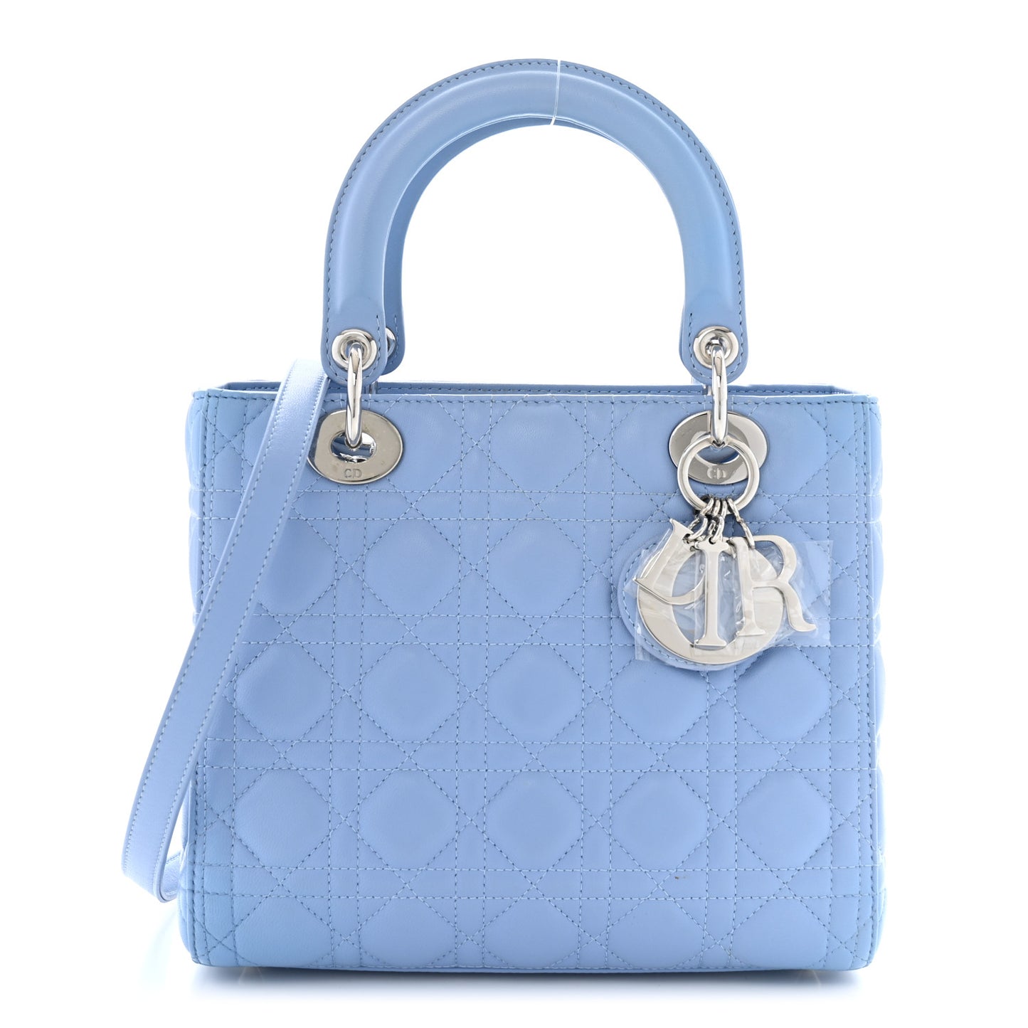 Lambskin Cannage Medium Lady Dior Light Blue