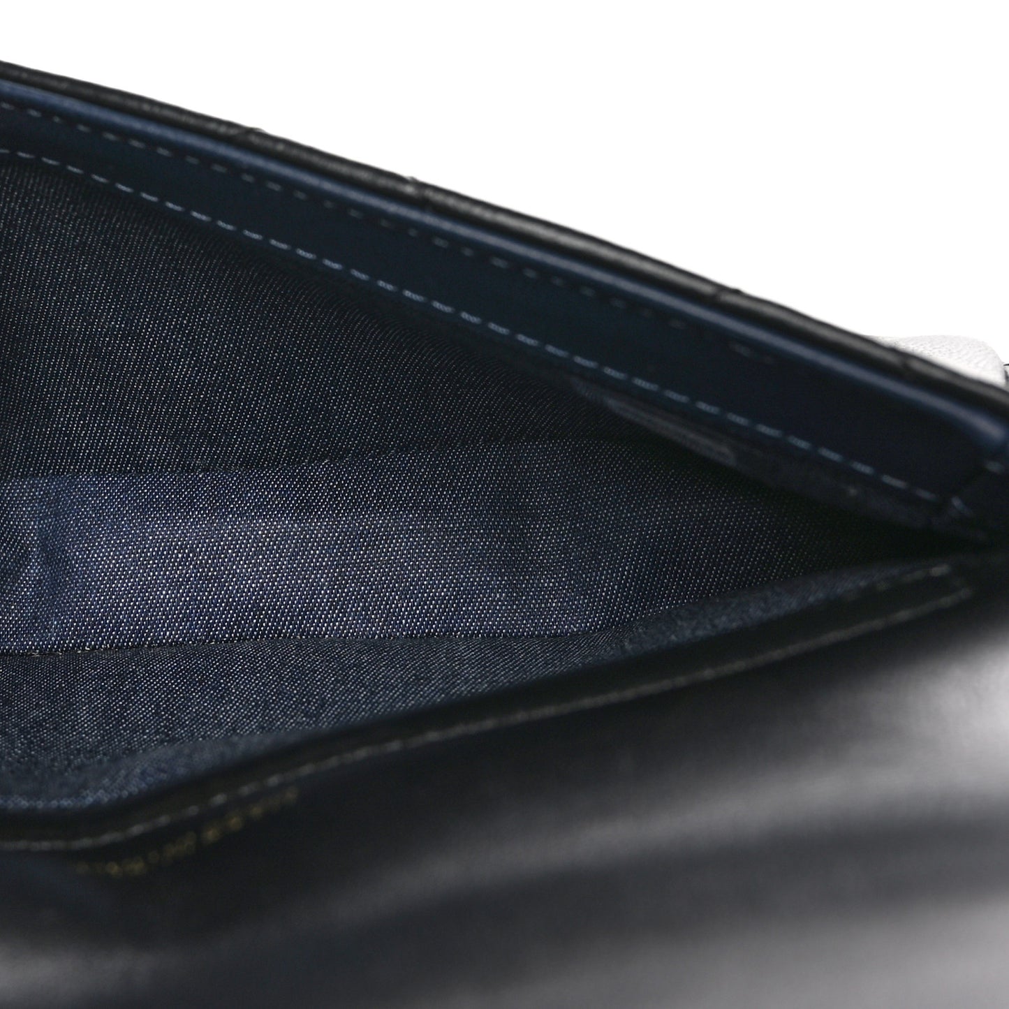 Lambskin Quilted Resin Bi-Color Flap Phone Holder With Chain Black