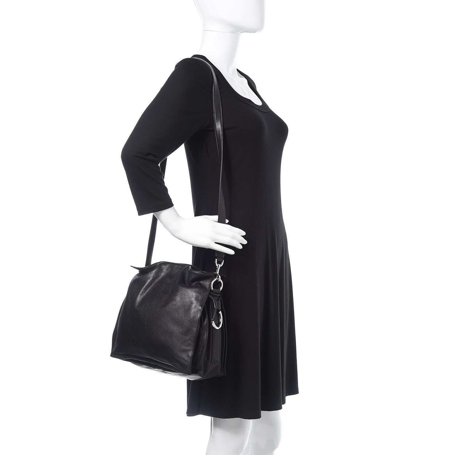 Loewe Calfskin Drawstring Bag Black 2 of 9