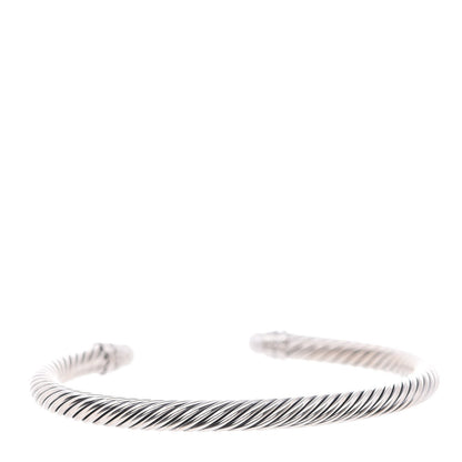 David Yurman Sterling Silver Diamond Pearl 5mm Cable Classics Princess Bracelet 3 of 5