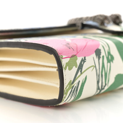 Gucci X KEN SCOTT New Shangai Calfskin Jardin D'Avril Floral Print Mini Dionysus Chain Wallet Ivory Pink 9 of 11
