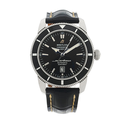 Breitling Stainless Steel Alligator 46mm Superocean Heritage 46 Automatic Watch Black A17320 1 of 6