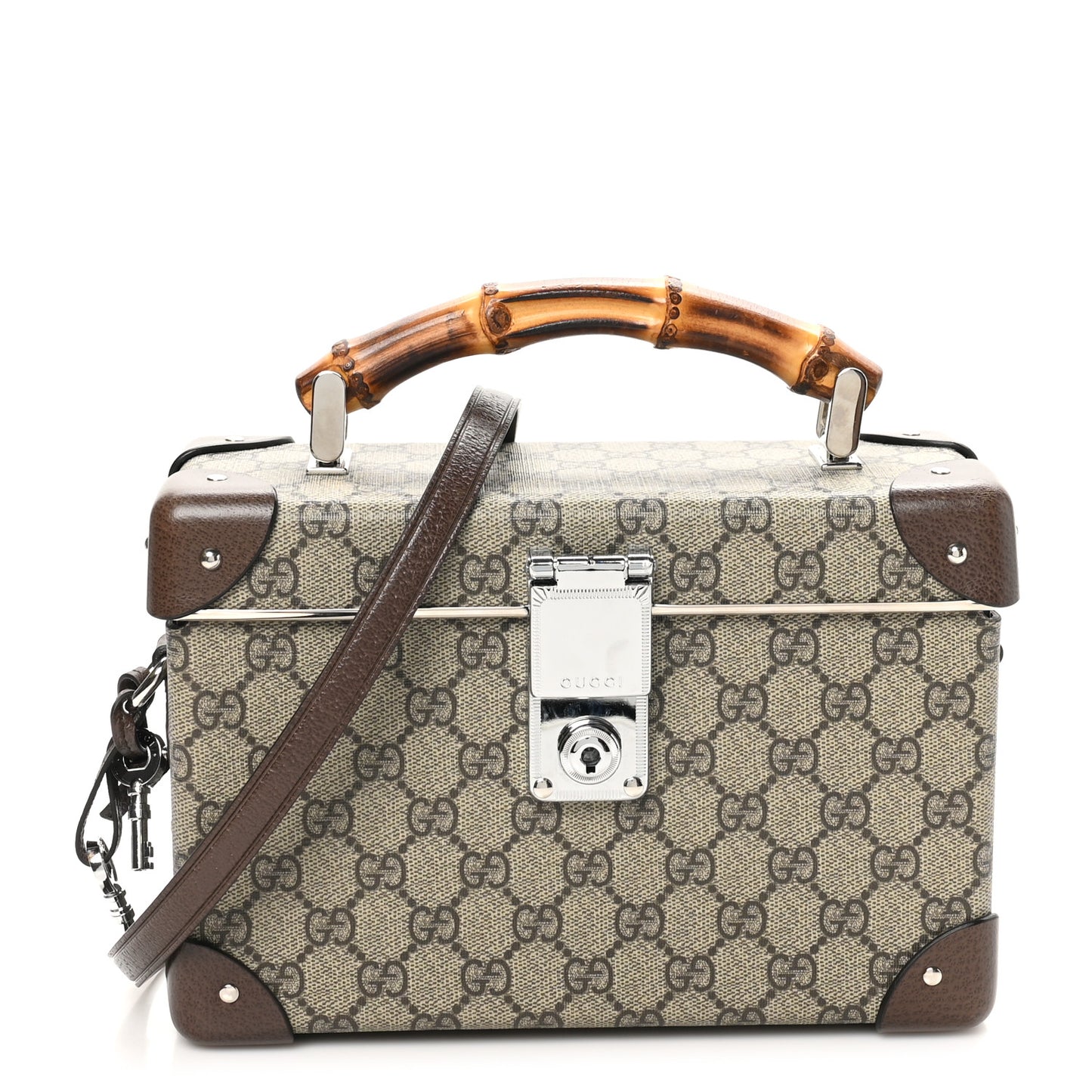 GG Supreme Monogram Globe-Trotter Beauty Case Brown