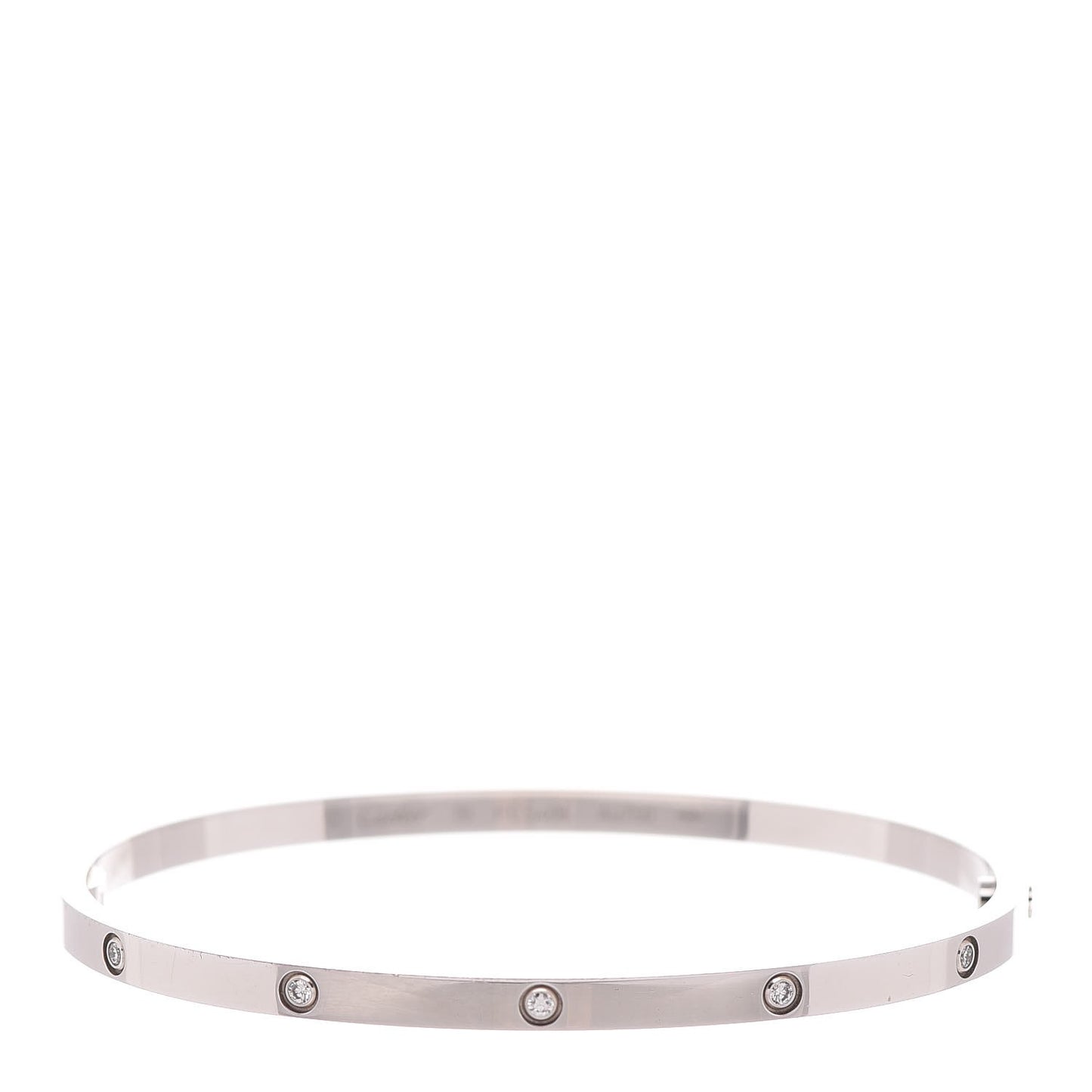 18K White Gold 10 Diamond Small LOVE Bracelet 19
