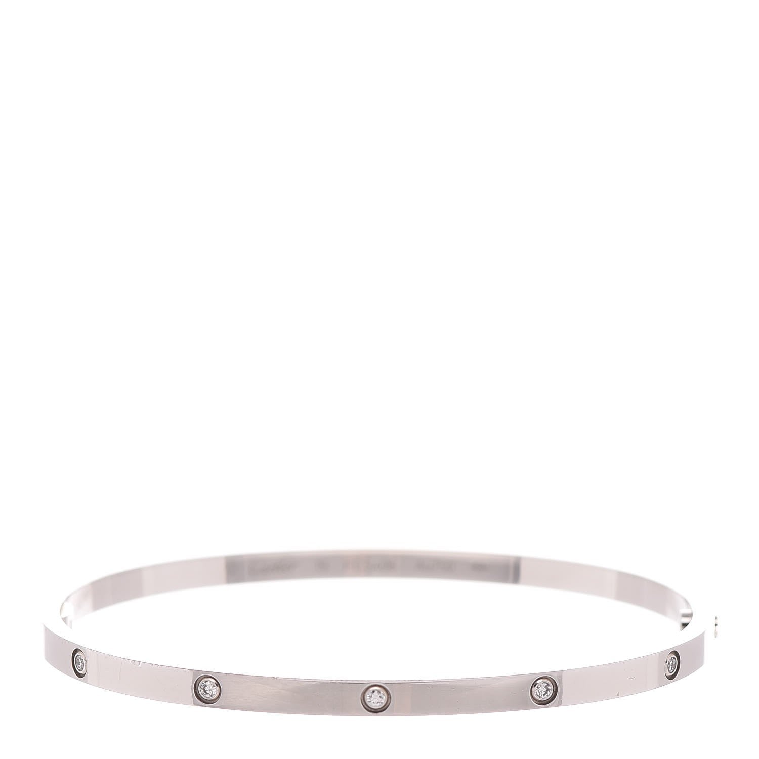 Cartier 18K White Gold 10 Diamond Small LOVE Bracelet 19 1 of 6