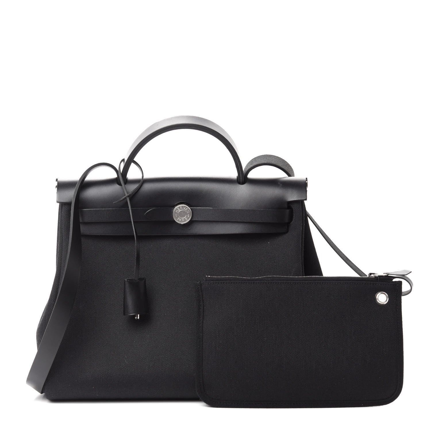 Hermes Military Toile Vache Hunter Herbag Zip PM 31 Black 1 of 10