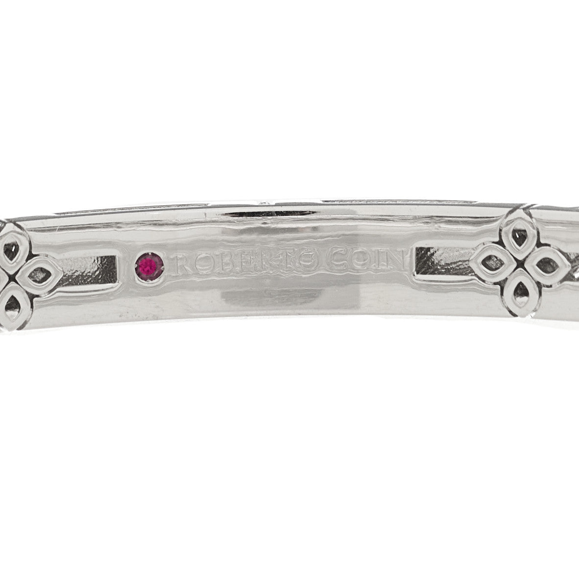 18K White Gold Diamond Love in Verona Pave Bangle Bracelet