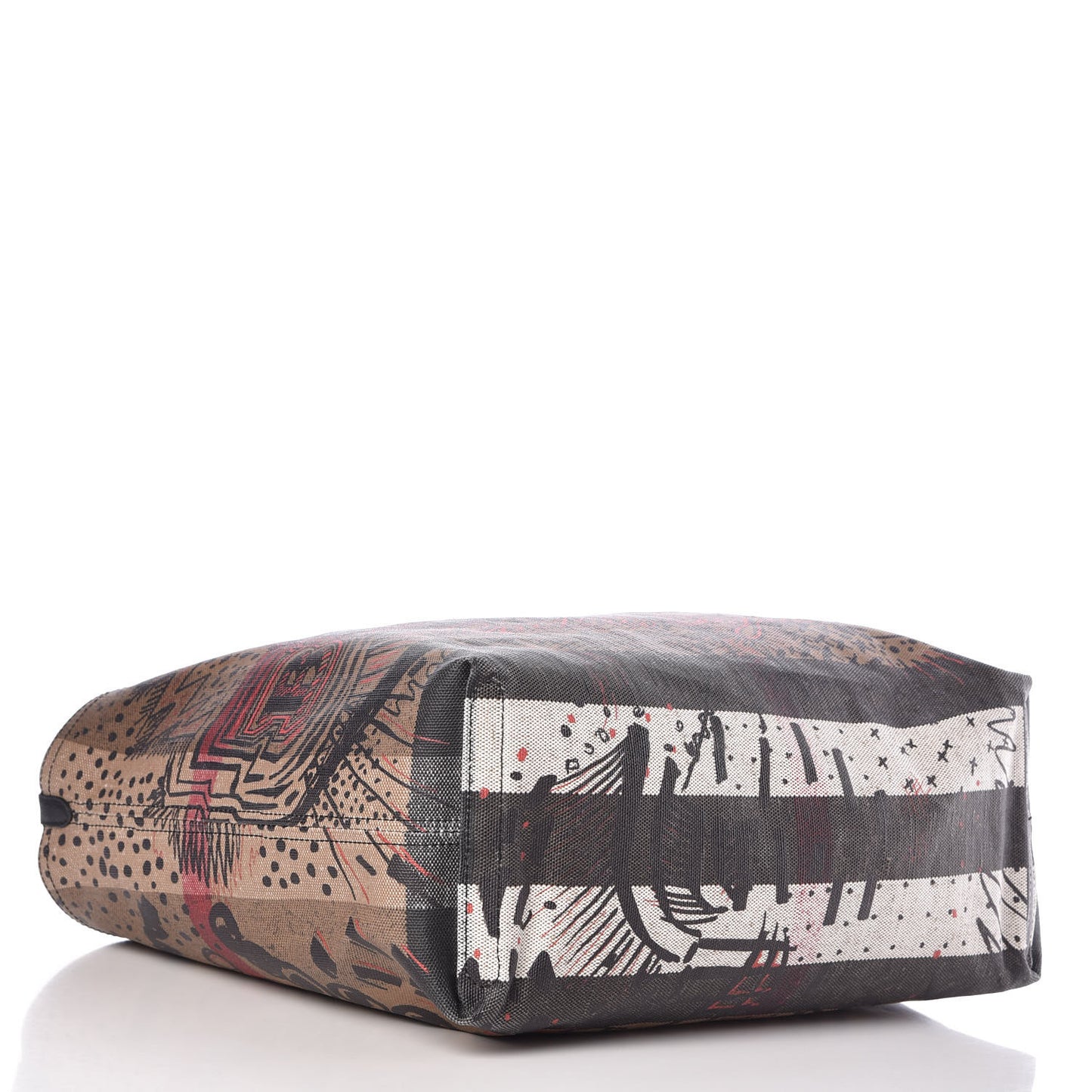 Coated Canvas Mega Check Medium Doodle Tote Black