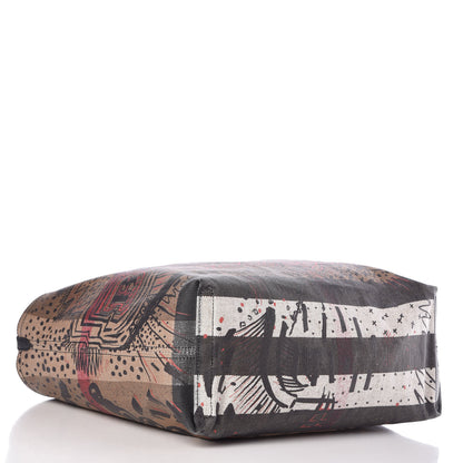 Burberry Coated Canvas Mega Check Medium Doodle Tote Black 4 of 9