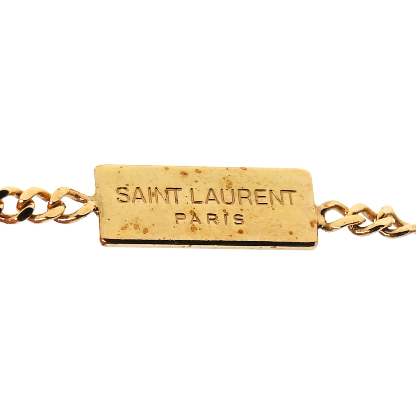 Brass Crystal Cassandre Heart Charm Bracelet Gold