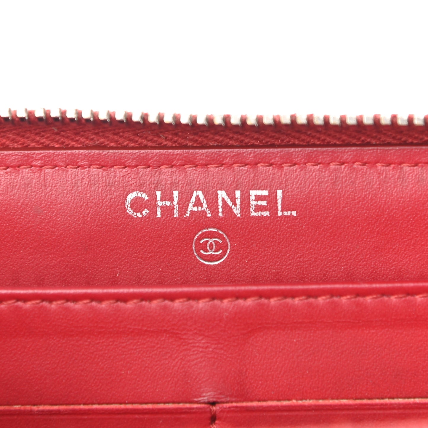 Caviar Quilted Large Gusset Zip Around Wallet Red