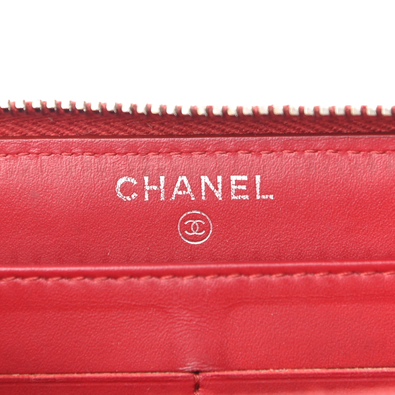 Chanel Caviar Quilted Large Gusset Zip Around Wallet Red 6 of 16