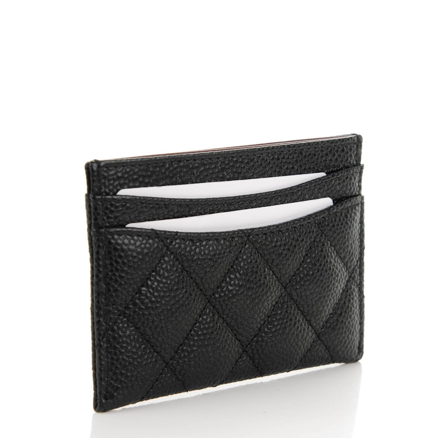 Caviar Quilted Card Holder Black
