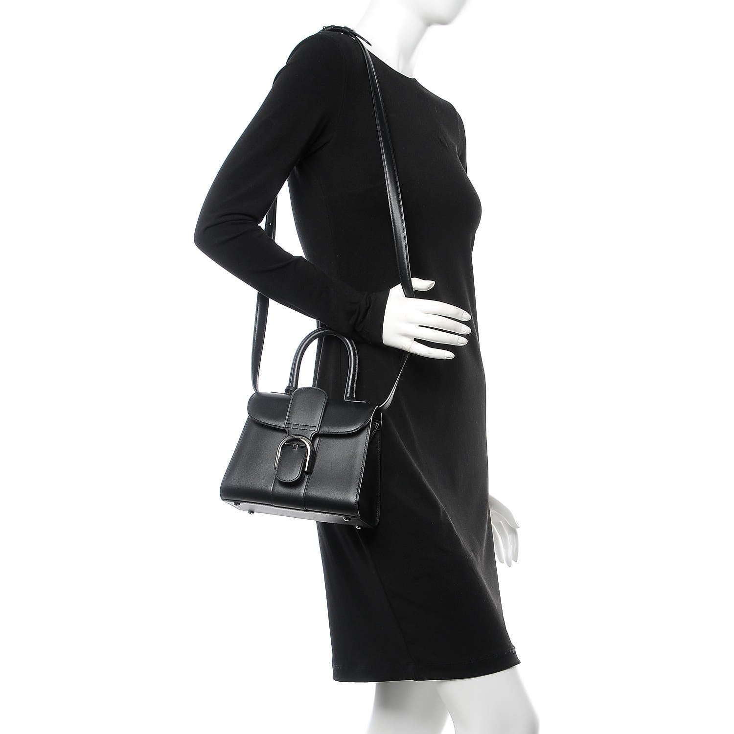 Delvaux Calfskin Mini Brillant Satchel Black 2 of 9