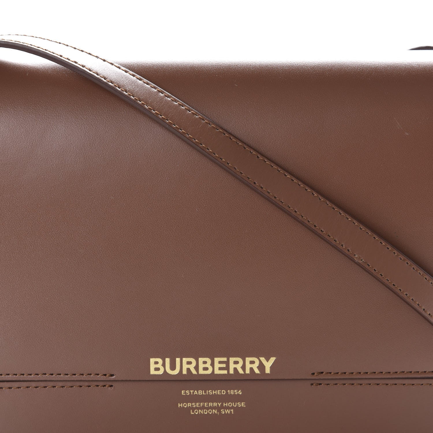 Burberry Smooth Calfskin Two Tone Small Grace Bag Malt Brown Black 9 of 9