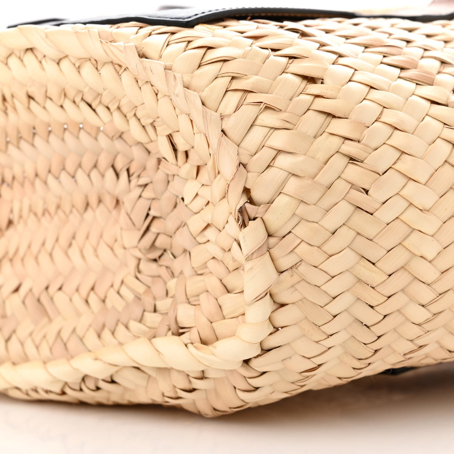 Loewe Raffia Small Basket Tote Bag Natural Tan Navy 9 of 11