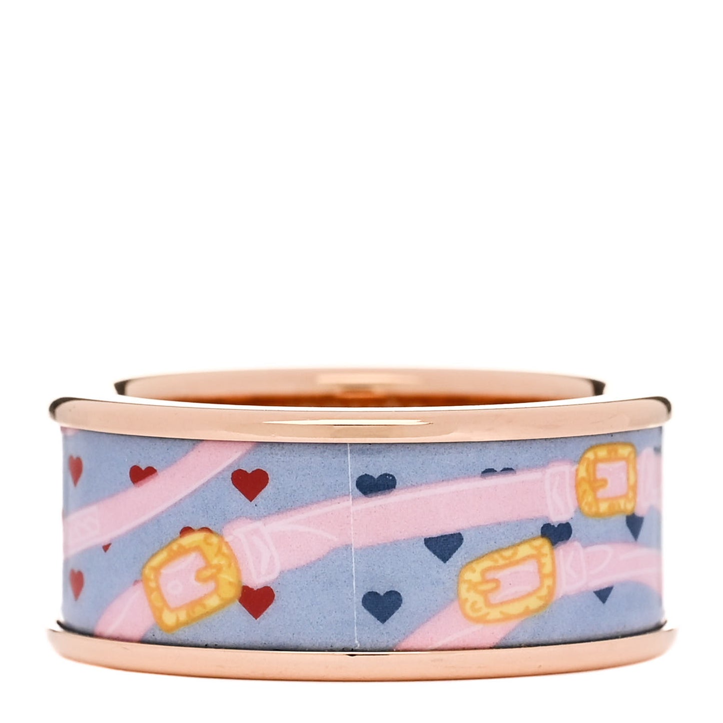 Enamel Printed Gold Plated Brides de Gala Love Ring 55