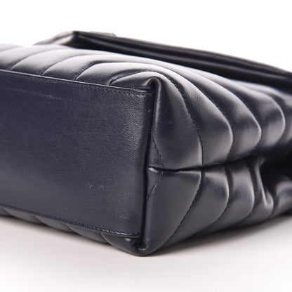 Saint Laurent Calfskin Y Quilted Monogram Small Loulou Chain Satchel Denim Blue 7 of 10