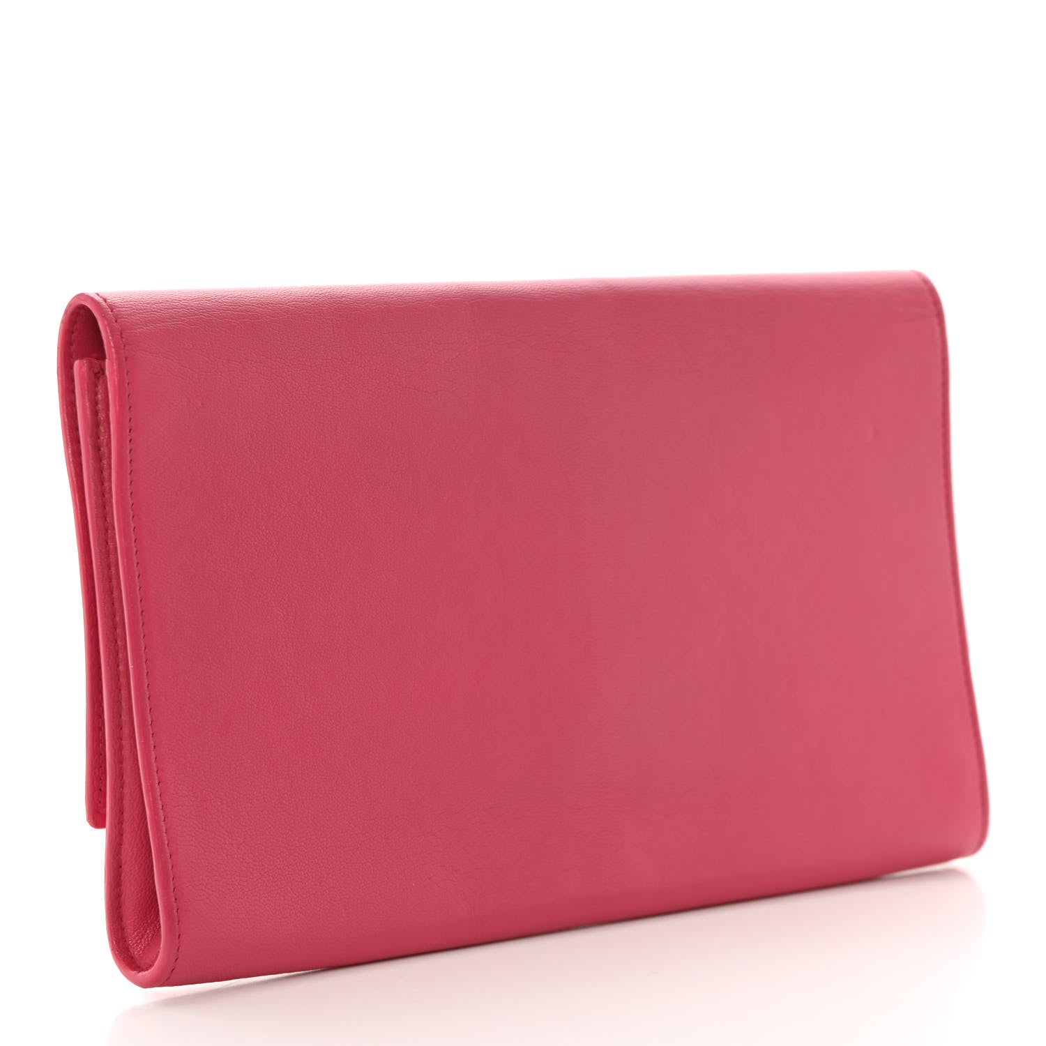 Saint Laurent Goatskin Monogram Large Belle De Jour Clutch Lipstick Fuchsia 3 of 12