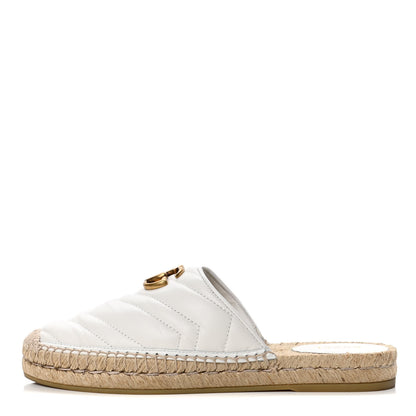 Gucci Nappa Matelasse GG Marmont Espadrille Slippers 38.5 Great White 1 of 6