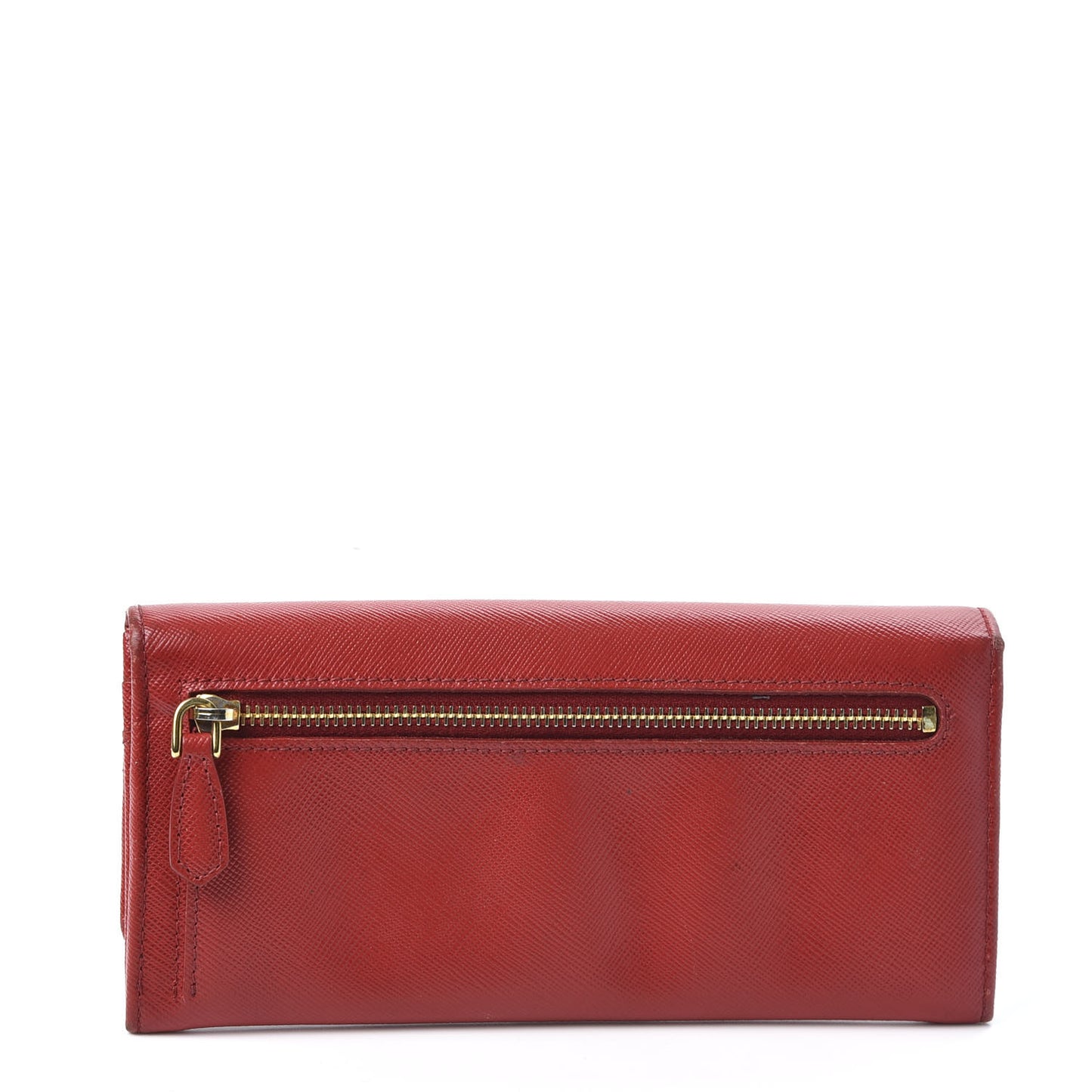 Saffiano Metal Continental Flap Wallet Fuoco