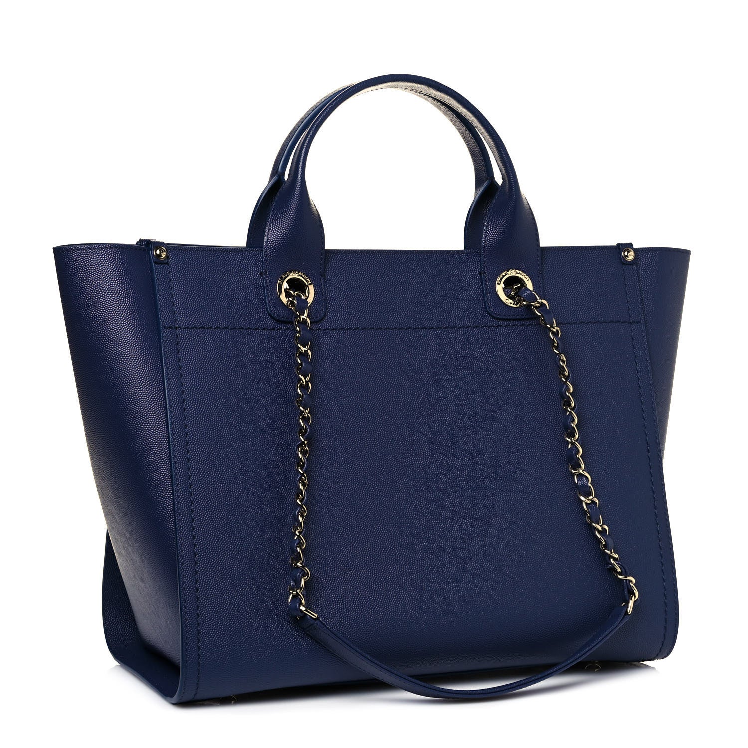 Chanel Caviar Small Studded Deauville Tote Navy 3 of 9