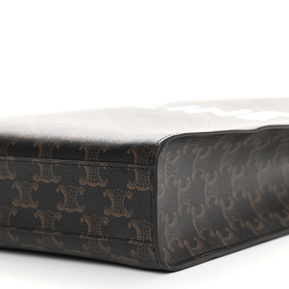 Celine Triomphe Canvas Calfskin Small Vertical Cabas Tan 9 of 9
