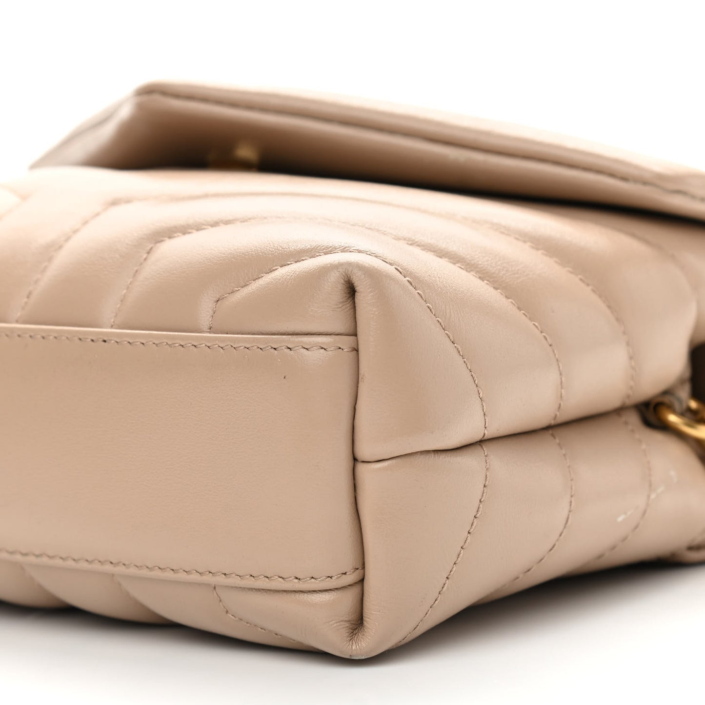 Calfskin Y Quilted Monogram Toy Loulou Crossbody Bag Dark Beige