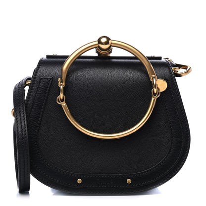 Chloe Calfskin Suede Small Nile Bracelet Bag Black 1 of 4