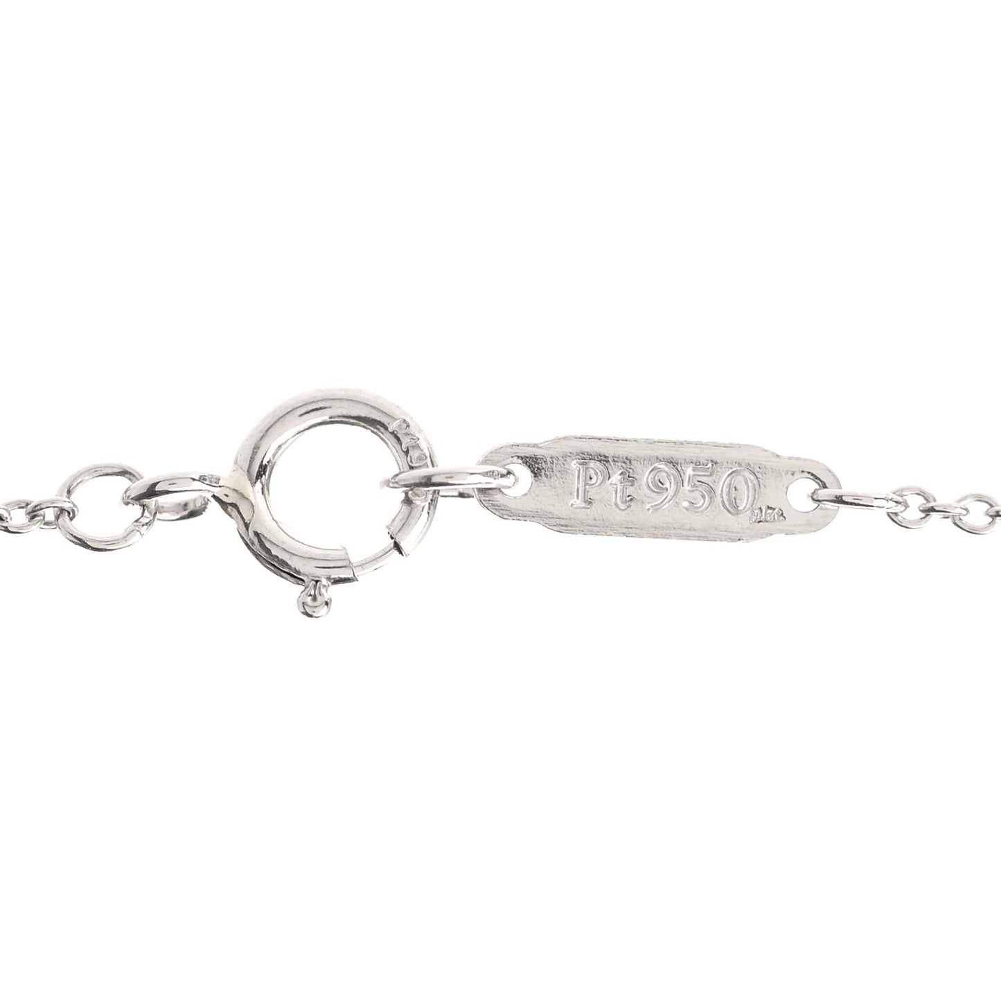 Platinum Diamond Mini Vintage Oval Key Pendant Necklace