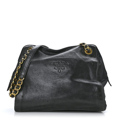 Prada Nappa Tessuto Nylon Chain Tote Black 1 of 10