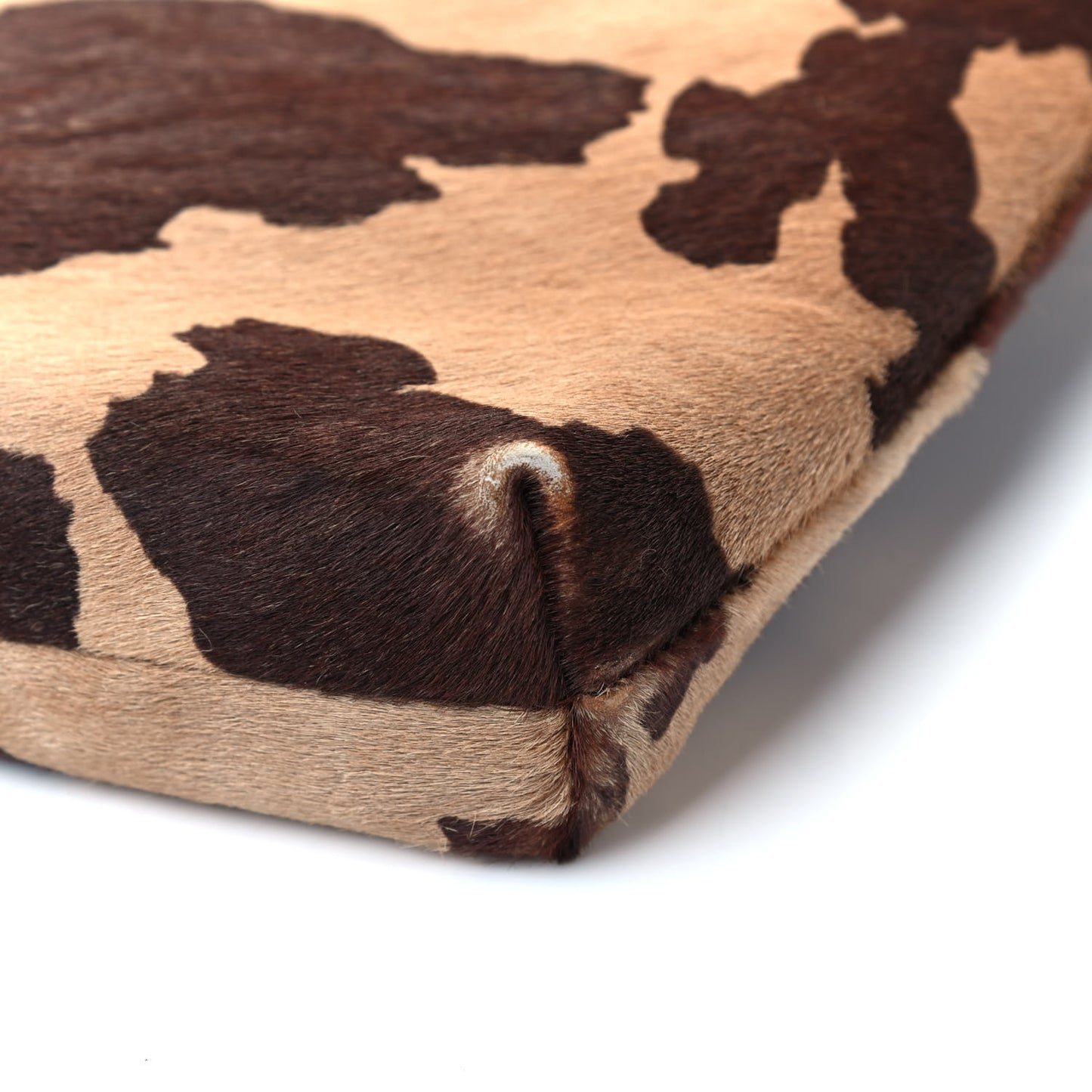 Calf Hair Cow Print Shoulder Bag Brown