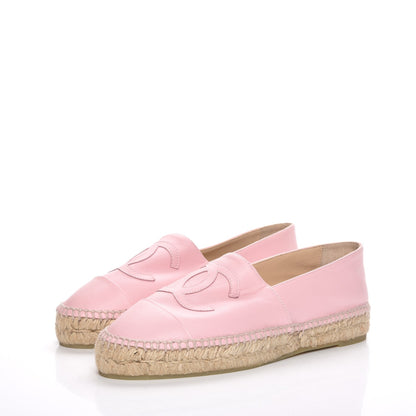 Chanel Lambskin CC Espadrilles 38 Light Pink 3 of 9