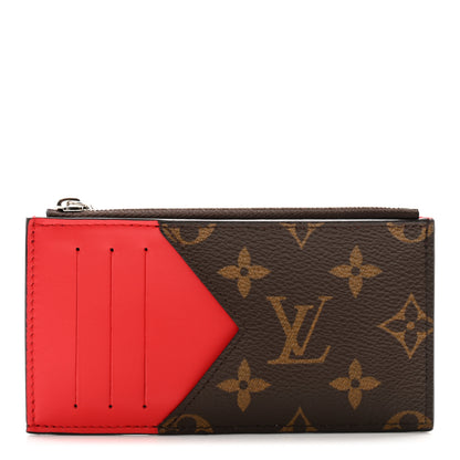 Louis Vuitton Louis Vuitton Monogram Calfskin Coin Card Holder Red 1 of 7