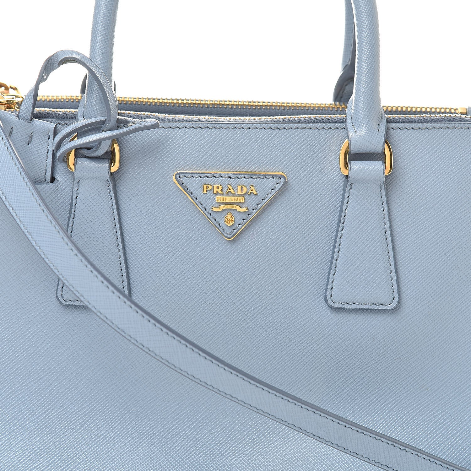 Prada Saffiano Galleria Mini Double Zip Tote Aviazione 11 of 14