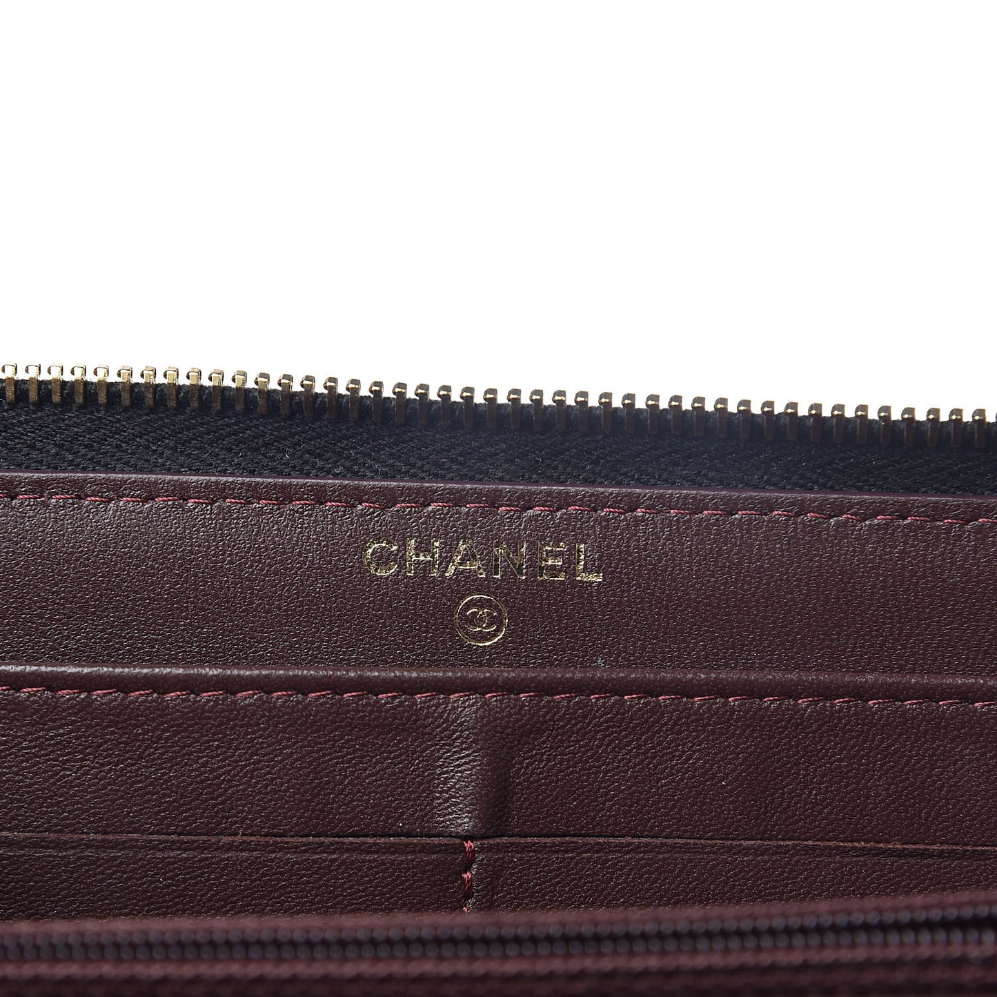 Lambskin Quilted Large Gusset Zip Around Wallet Black