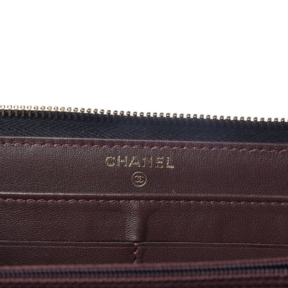 Chanel Lambskin Quilted Large Gusset Zip Around Wallet Black 6 of 11
