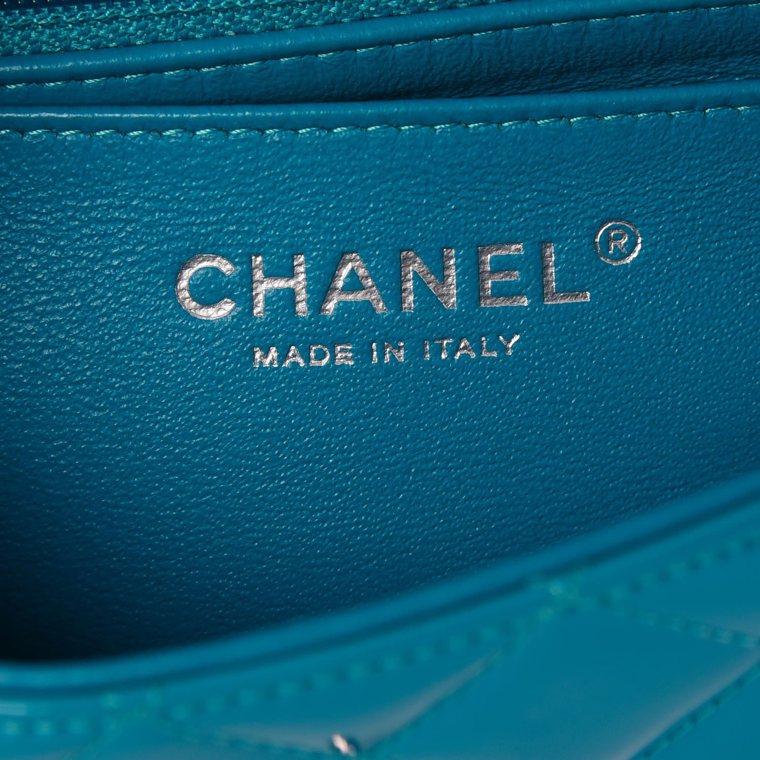 Chanel Patent Quilted Mini Rectangular Flap Turquoise 6 of 10