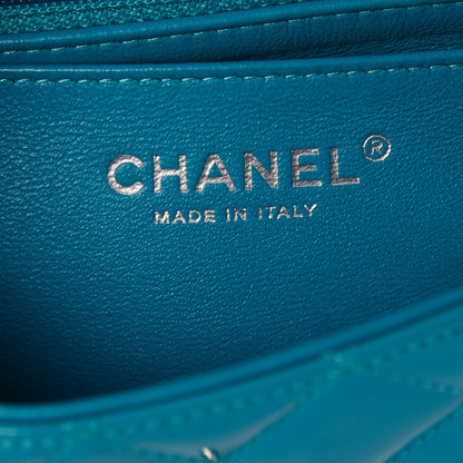 Chanel Patent Quilted Mini Rectangular Flap Turquoise 6 of 10
