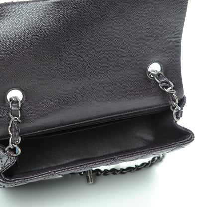 Chanel Washed Caviar Quilted Mini Rectangular Flap Dark Purple 5 of 8