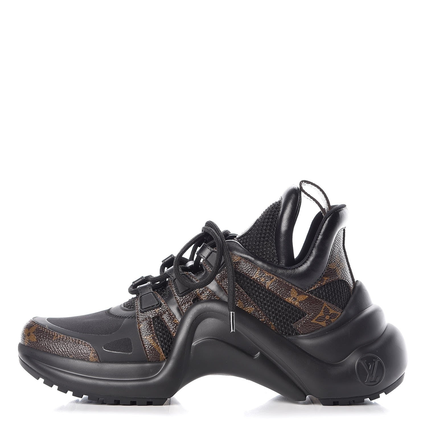 Louis Vuitton Calfskin Patent Monogram LV Archlight Sneakers 38 Black 1 of 9