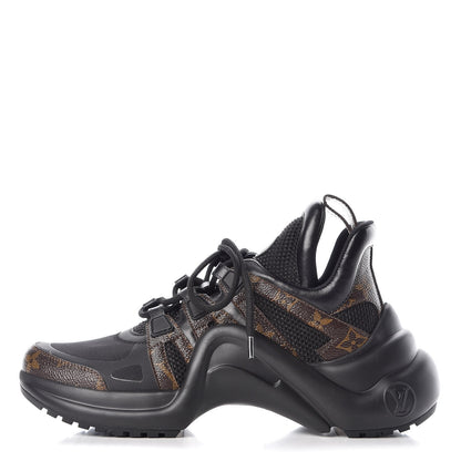 Louis Vuitton Calfskin Patent Monogram LV Archlight Sneakers 38 Black 1 of 9