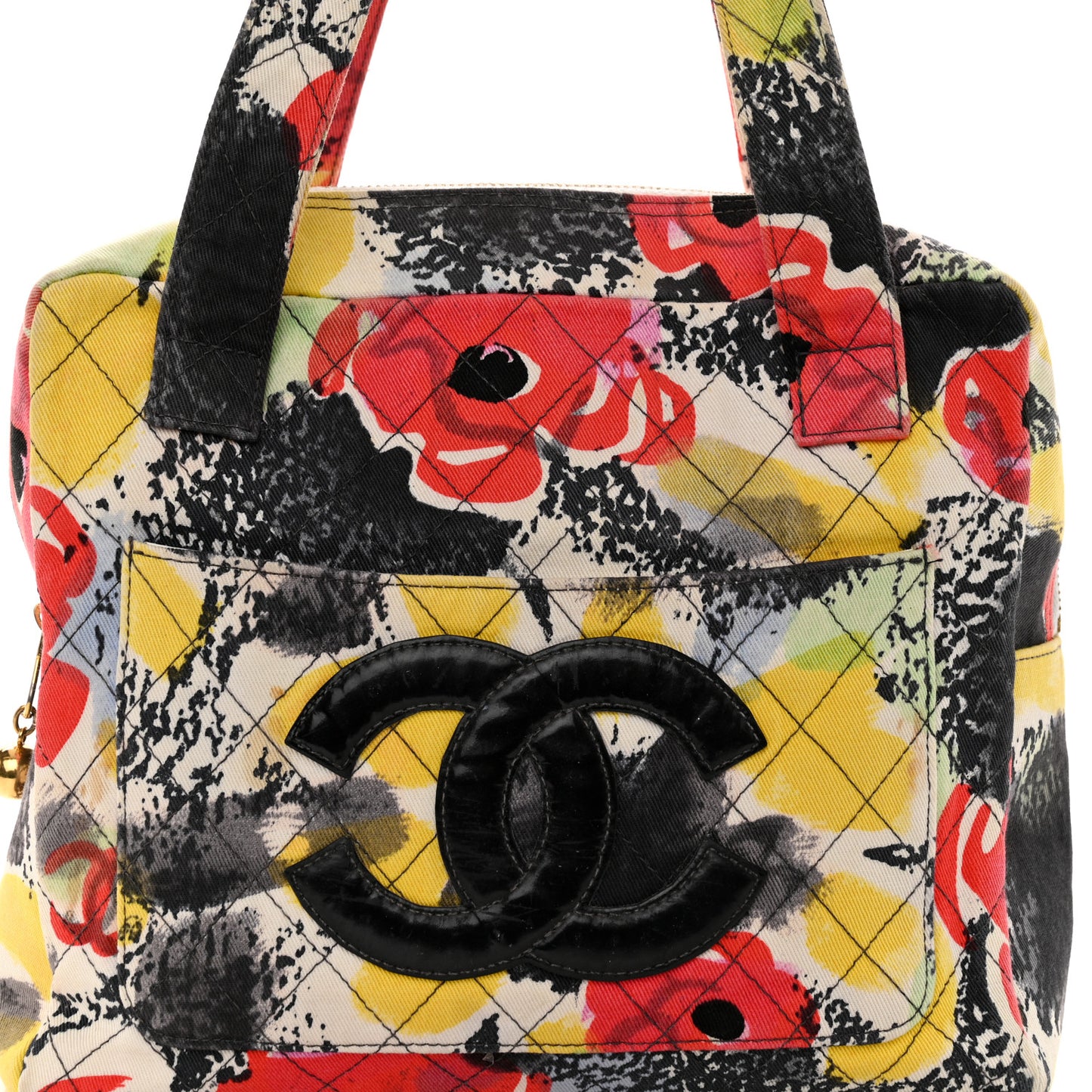 Canvas Floral Print Tote Multicolor