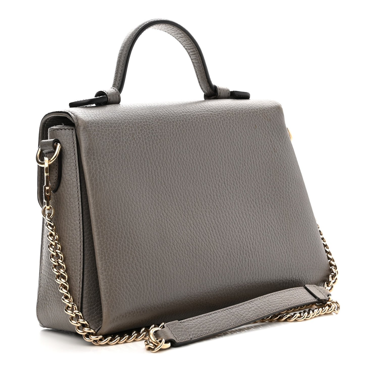 Dollar Calfskin Interlocking G Top Handle Shoulder Bag Loess
