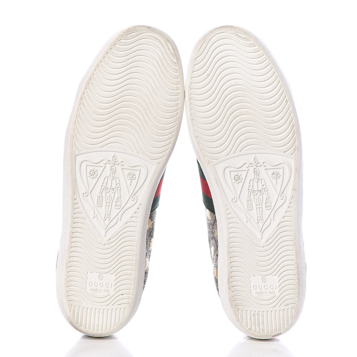 Gucci GG Supreme Monogram Bees Ayers Web Womens Ace Sneakers 38 Beige Oro Green Red 5 of 13