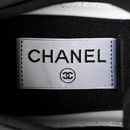 Chanel Velvet Calfskin Mixed Fibers CC Sneakers 38 Black 7 of 9