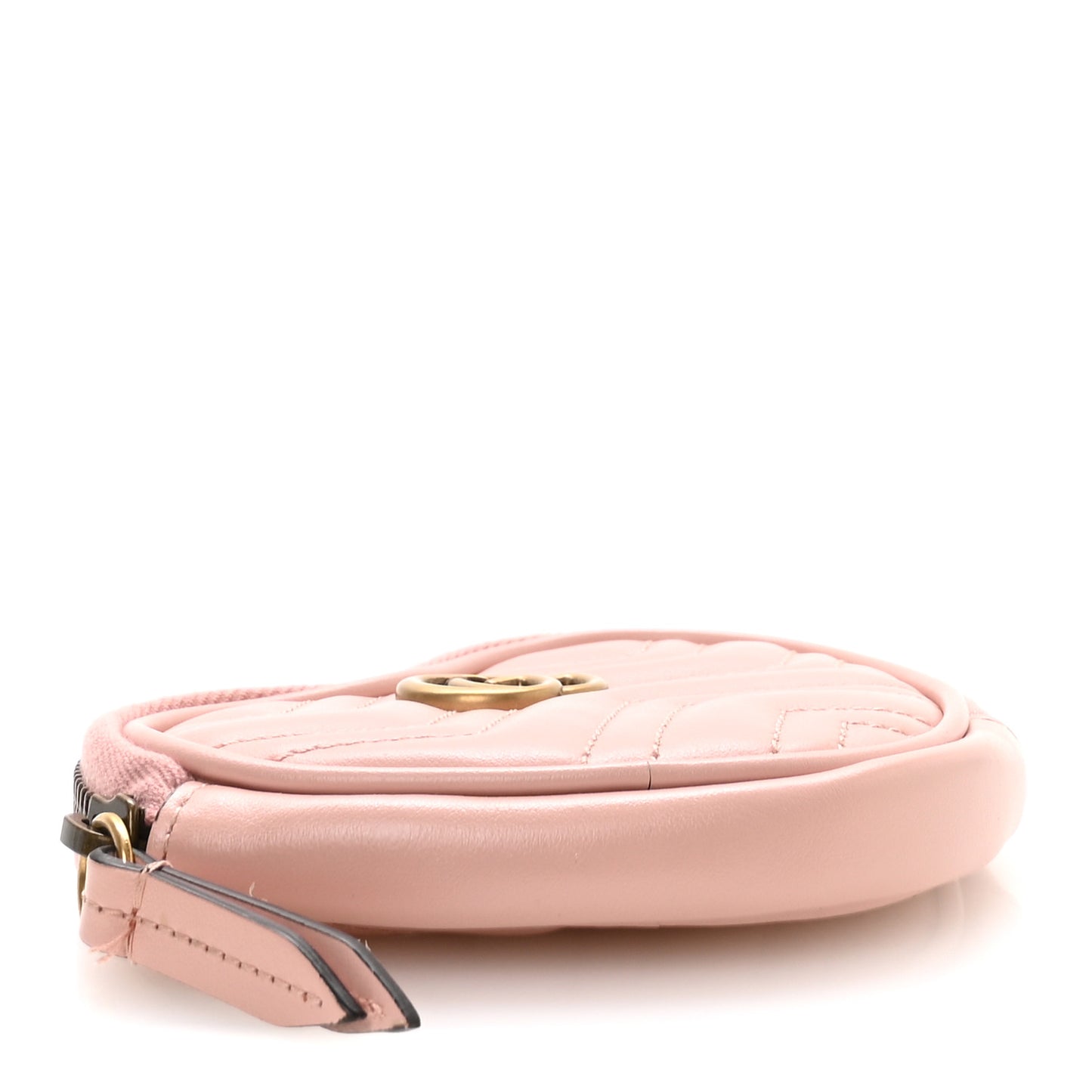 Calfskin Matelasse Chevron GG Marmont Heart Coin Purse Perfect Pink