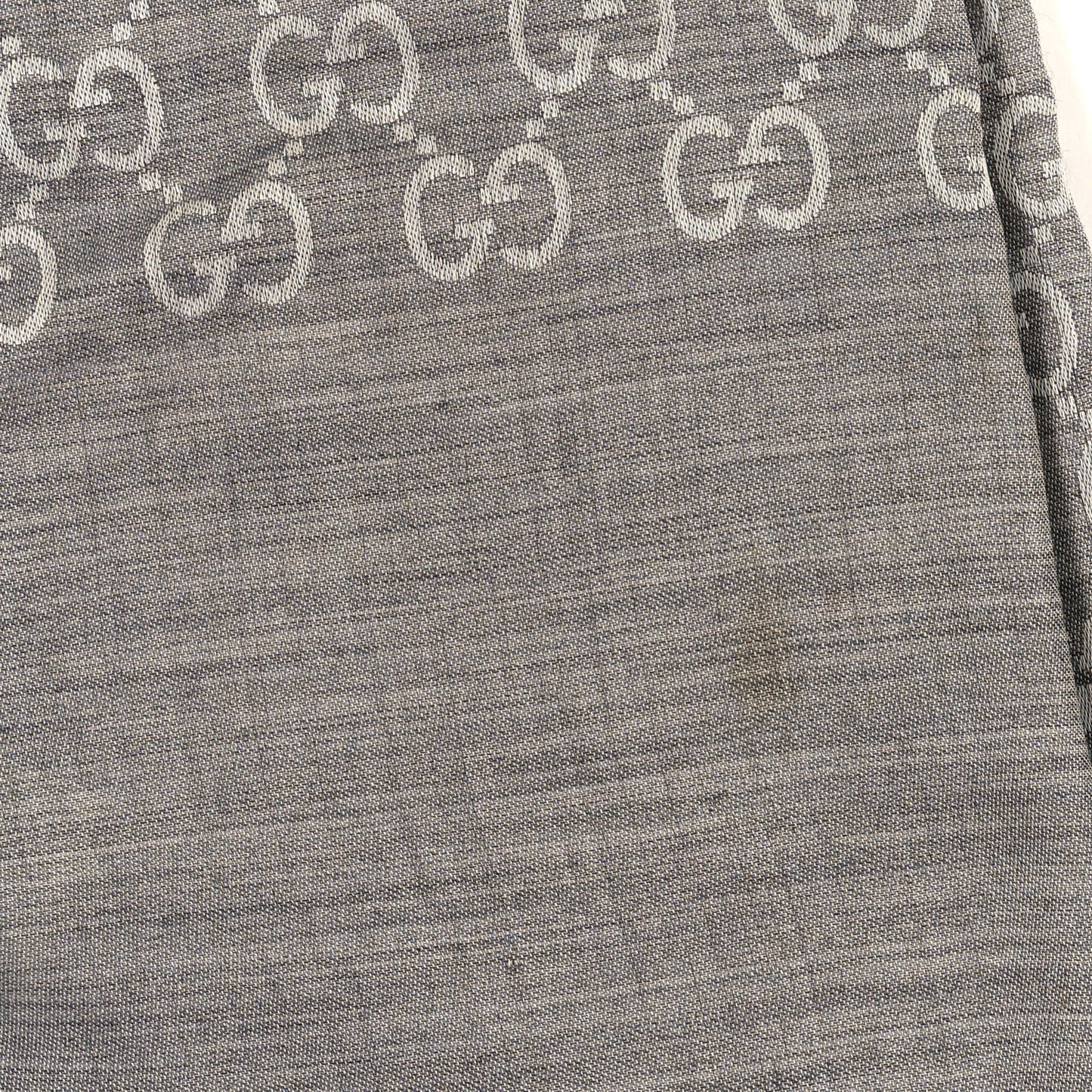 Wool Silk GG Monogram GGNat Scarf Lead Taupe Light Grey
