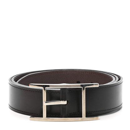 Hermes Box Togo 32mm Quentin Belt 95 Black Chocolate 1 of 8