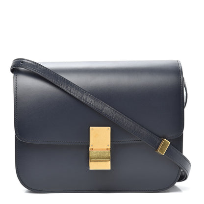 Celine Box Calfskin Medium Classic Box Flap Bag Navy 1 of 8